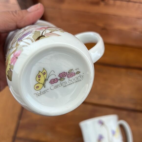 Set of 4  vtge mug Nature Garden Society - Picture 5 of 6